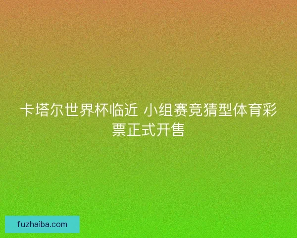 卡塔尔世界杯临近 小组赛竞猜型体育彩票正式开售